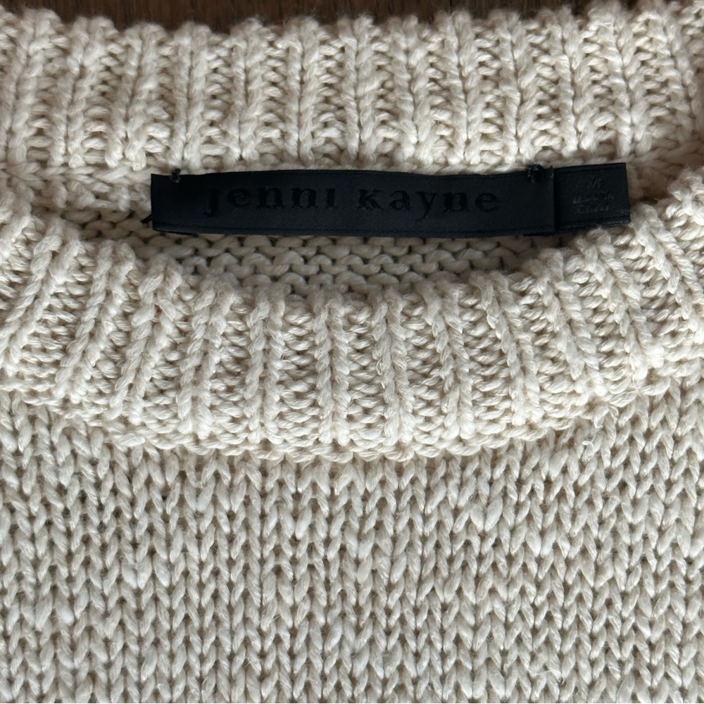 NWOT Jenni Kayne Cotton Boyfriend Sweater in Ivory Size Medium - Picture 3 of 7